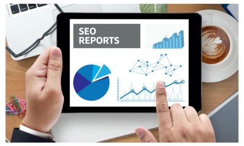 Freelance SEO expert analyzing website data to improve search rankings and comparing SEO rates per hour