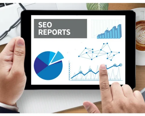 Freelance SEO expert analyzing website data to improve search rankings and comparing SEO rates per hour